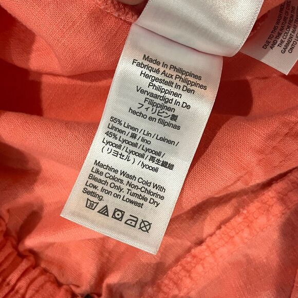 J. Crew Tie-waist Seaside Pant Linen Blend Women’s Small Orange Coral Resort - Picture 6 of 10